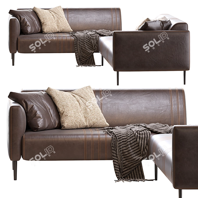 Elegant TUXEDO S43 Sofa 3D model image 4