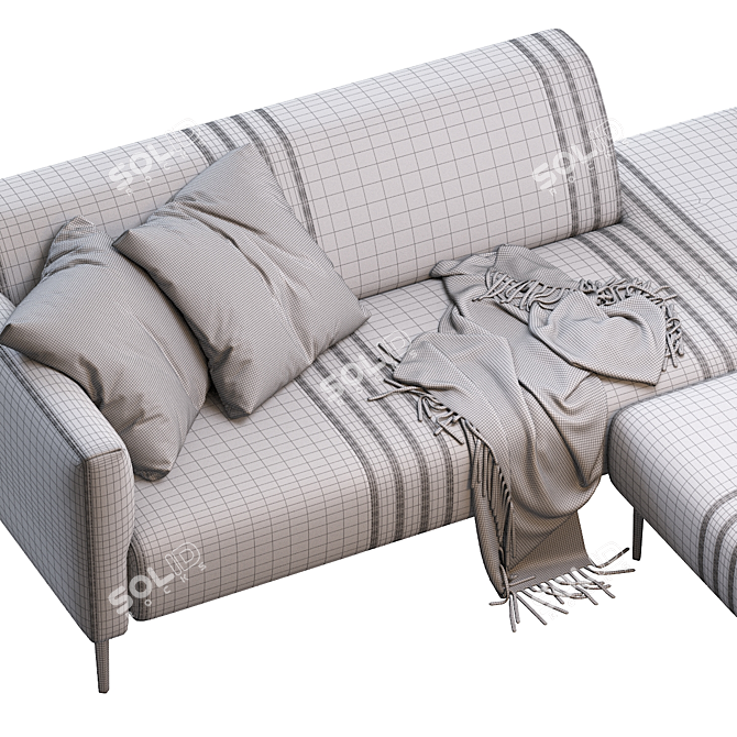 Elegant TUXEDO S43 Sofa 3D model image 5