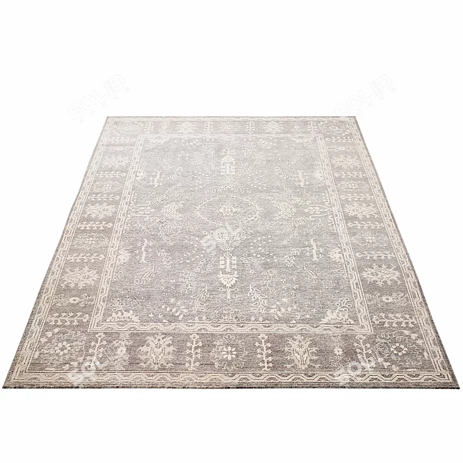 Exquisite Filoli Hand-Knotted Rug 3D model image 2