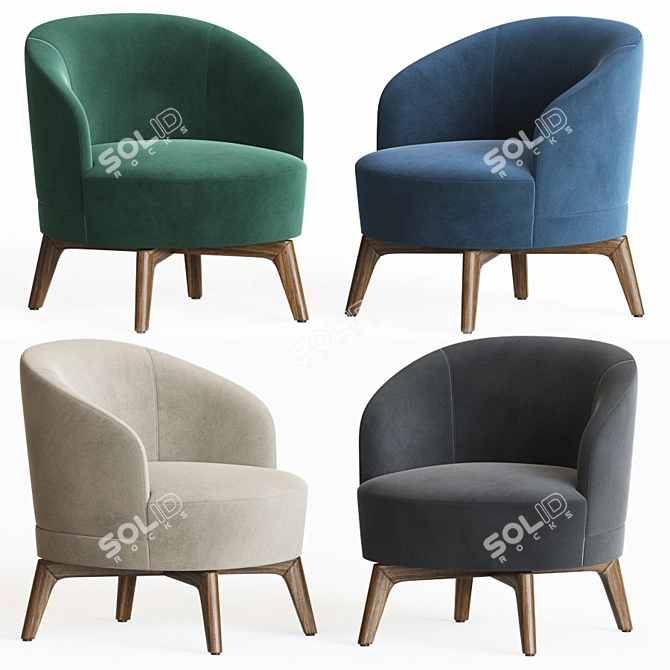 Elegant Fendi Casa Doyle Armchair | Luxurious Comfort 3D model image 1