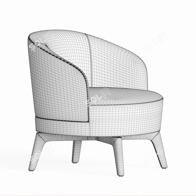 Elegant Fendi Casa Doyle Armchair | Luxurious Comfort 3D model image 5