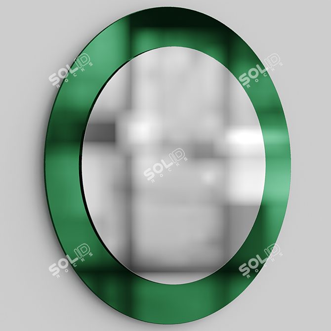 Elegant Round Decor Mirror 3D model image 2