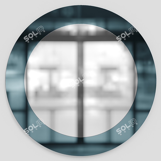 Elegant Round Decor Mirror 3D model image 4