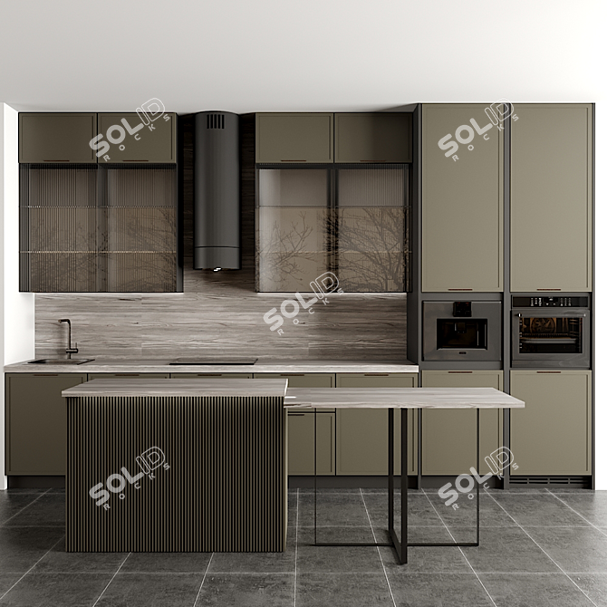 Modern Kitchen Interior Design 3D model image 1