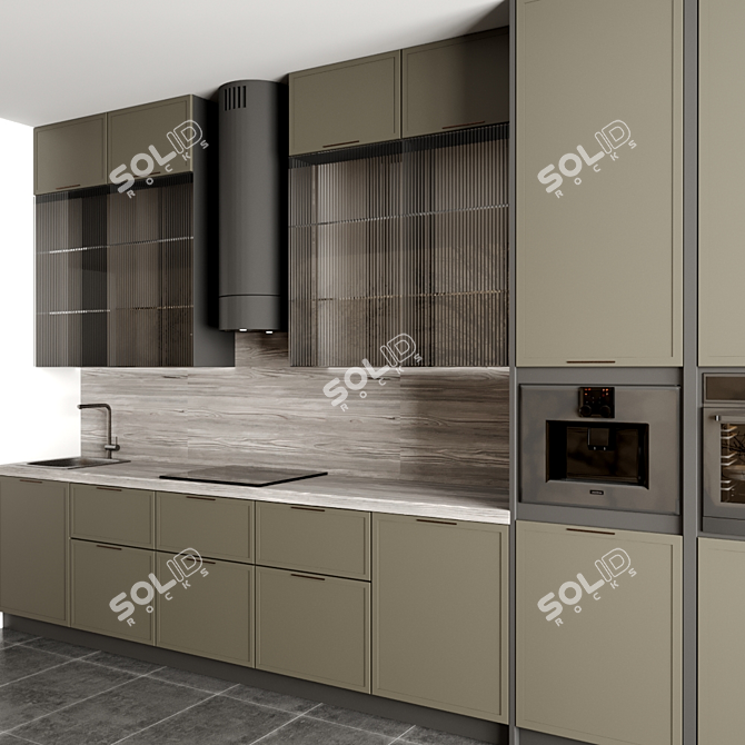 Modern Kitchen Interior Design 3D model image 2