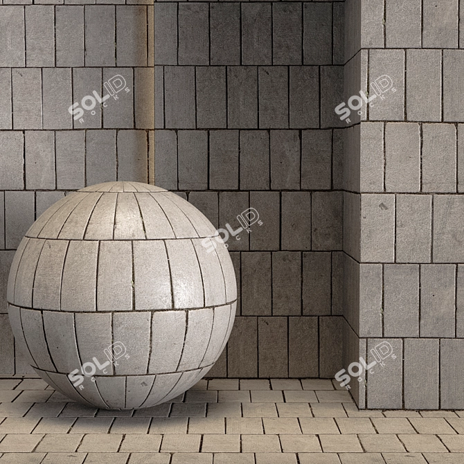 Seamless Pavement Stone Texture 3D model image 1