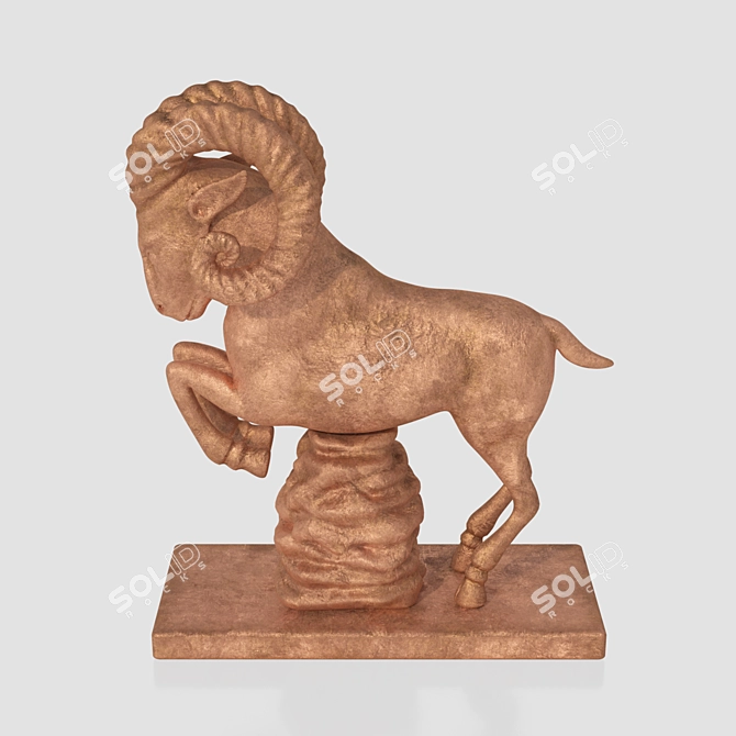 Elegant Ram Sculpture: 2013 70cm Centimeters 3D model image 2