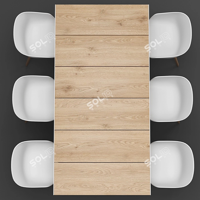 Modern Dining Table Set 3D model image 3