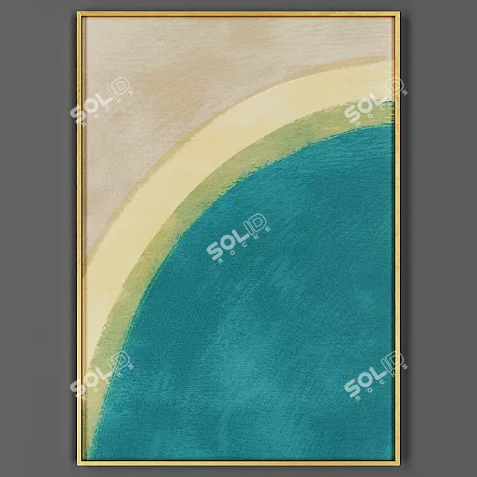 Elegant Black Picture Frame 3D model image 1