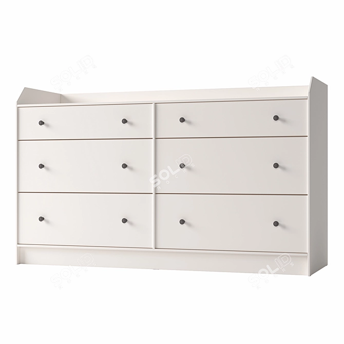 Stylish HAUGA 6-Drawer Chest 3D model image 2