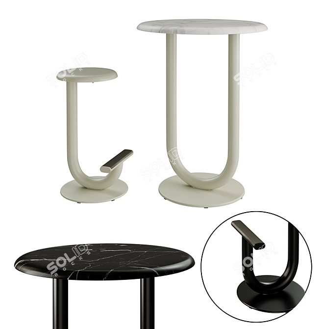 Strong Bar Table & Chair Set 3D model image 1