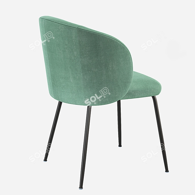 Elegant MINNA Chair: Velvet & Fabric 3D model image 4