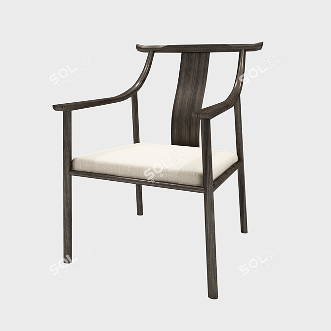 Elegant Chinese Chair 3D model image 2