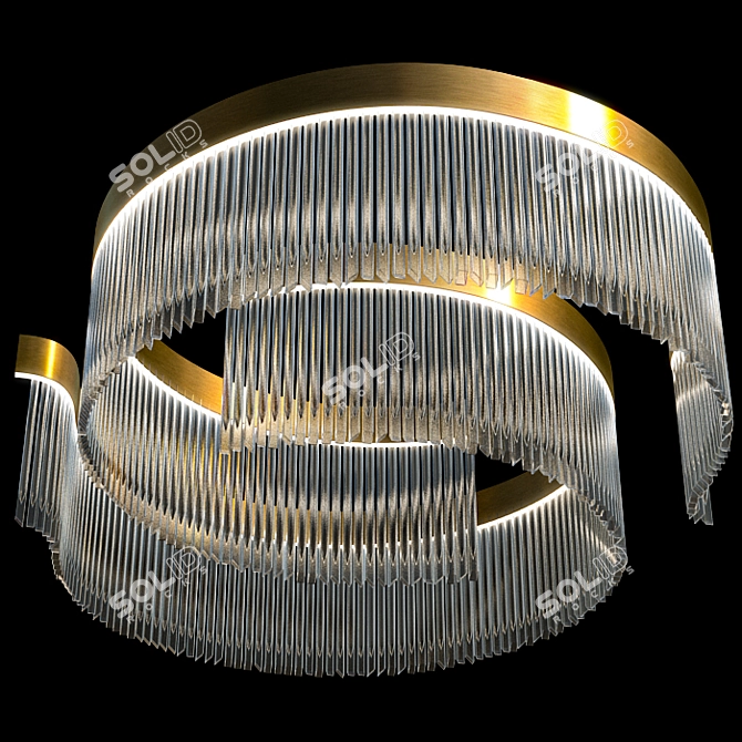 Sparkling Elegance: Houseton Linear Crystal Chandelier 3D model image 1