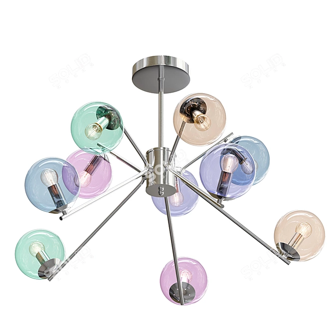 Elegant Crystal Ceiling Chandelier 3D model image 1