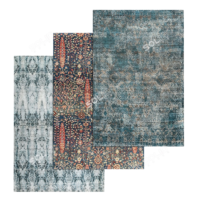 Modern Carpet Set - High-Quality Textures 3D model image 1