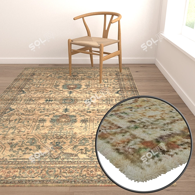 Luxury Rug Set with High-Quality Textures 3D model image 5