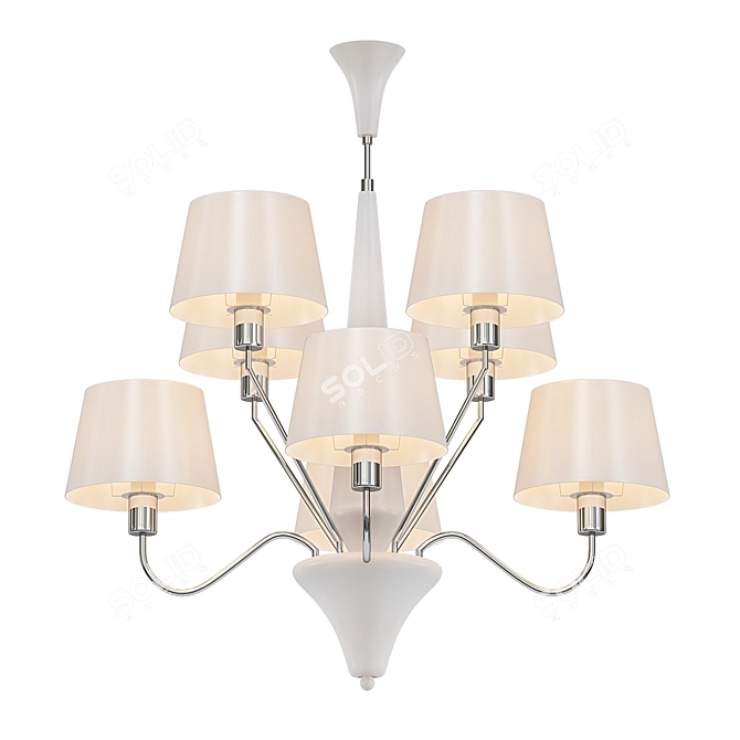 Elegant White Pendant Chandelier 3D model image 1