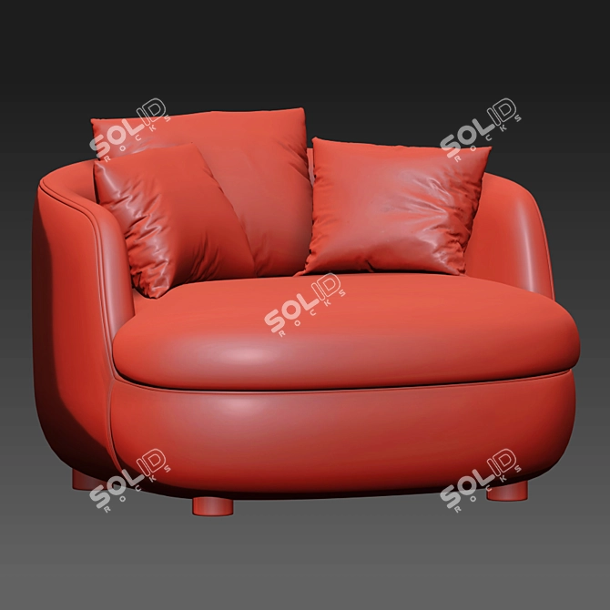 Beautifully Designed Bart Moooi Armchair 3D model image 4