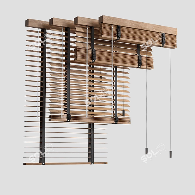 Wooden Venetian Blinds Collection 3D model image 3