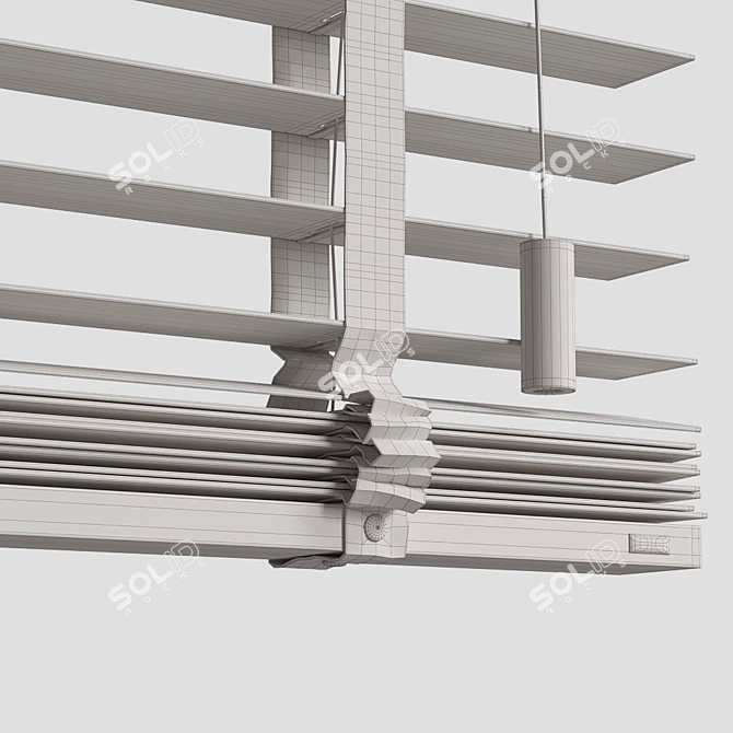 Wooden Venetian Blinds Collection 3D model image 5