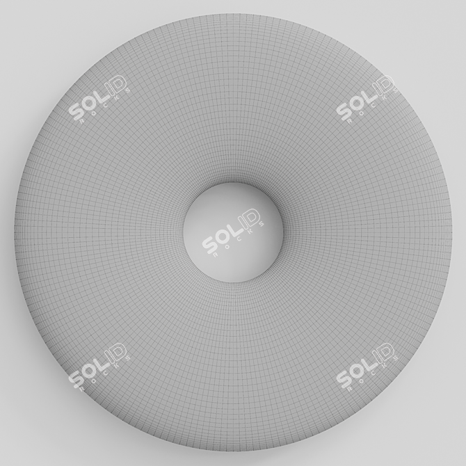 Elegant Round Decorative Mirror 3D model image 5