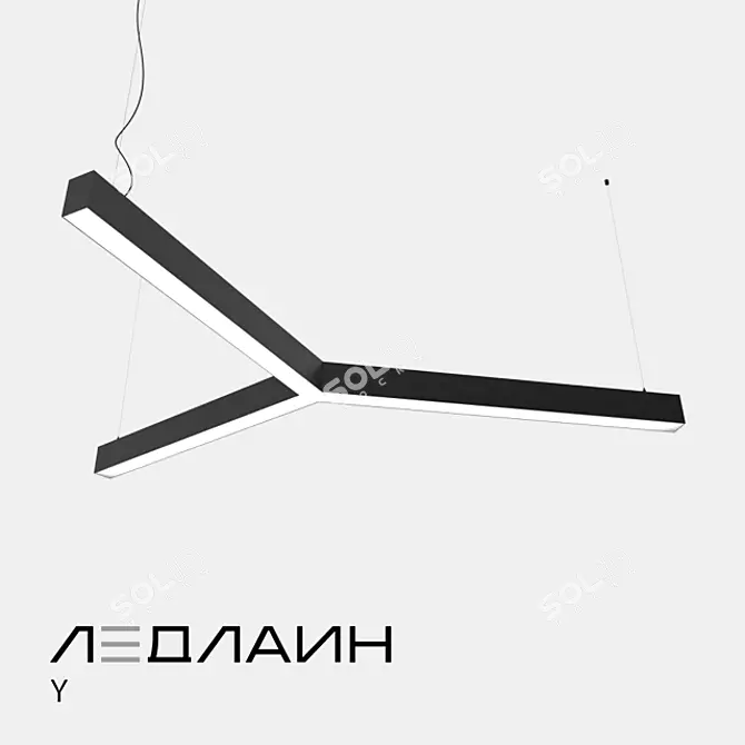 Title: Sleek Y-Shaped Luminaire by LEDALEN 3D model image 1