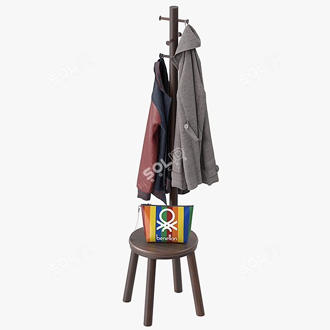 Stylish Pillar Coat Stand 3D model image 4