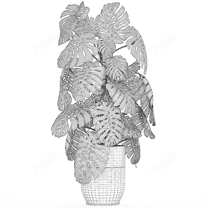 Exotic Plant Collection: Indoor & Outdoor in Luxurious Godwin Longhi Pot 3D model image 5