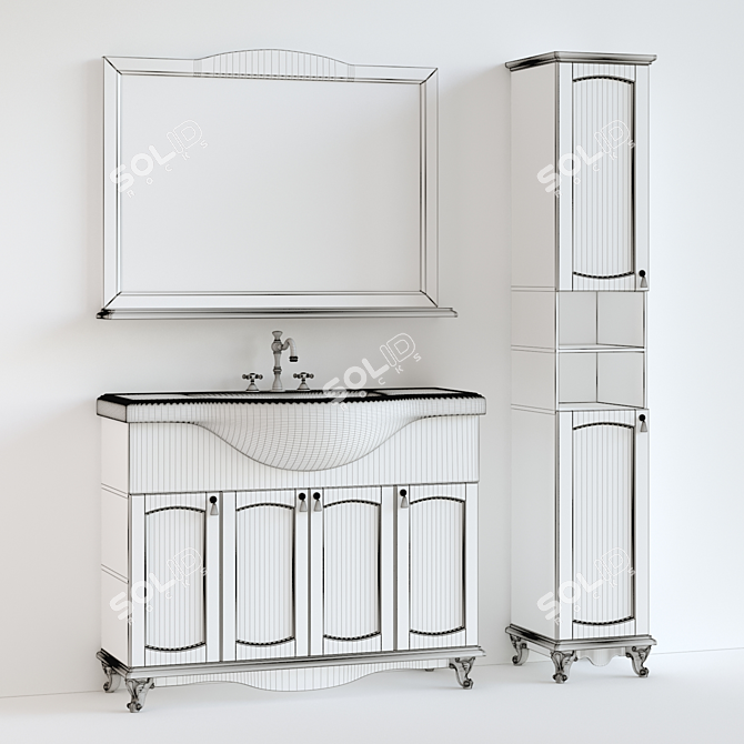 3-Piece Bathroom Furniture Set: Classic, Modern, and Provence Style 3D model image 1