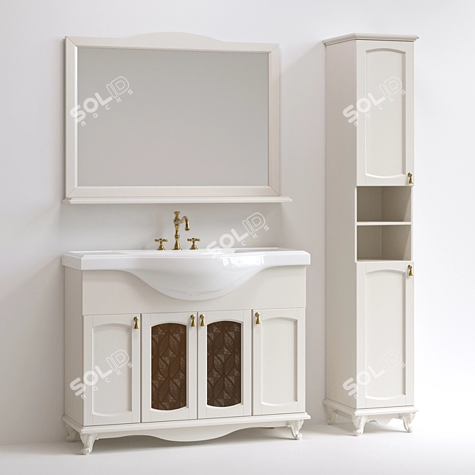 3-Piece Bathroom Furniture Set: Classic, Modern, and Provence Style 3D model image 3