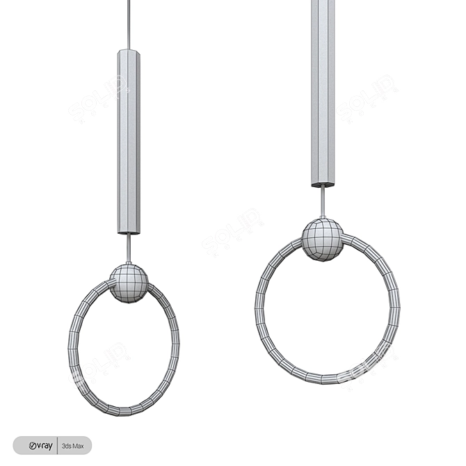 Elegant Ring Style Chandelier 3D model image 2