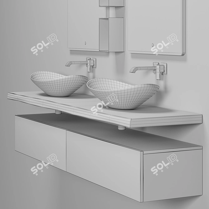 Velvex Gloss 190 Bathroom Furniture Set 3D model image 4