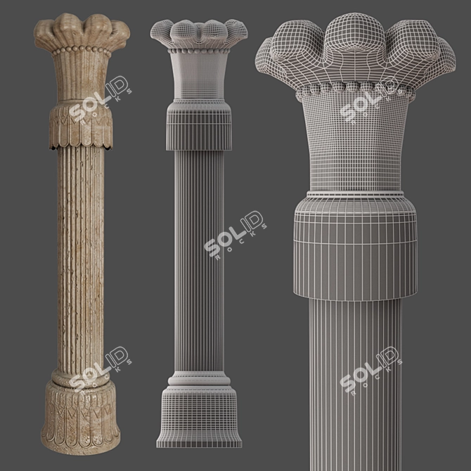 Persian Column: Elegant Architectural 3D Model 3D model image 2