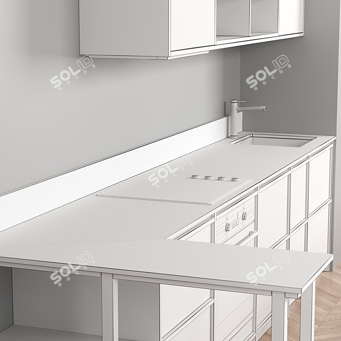 Nordiska Kok Wood Kitchen: Swedish Elegance 3D model image 4