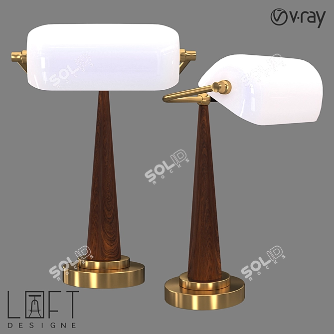 LoftDesigne 1357: Sleek Metal and Glass Table Lamp 3D model image 1