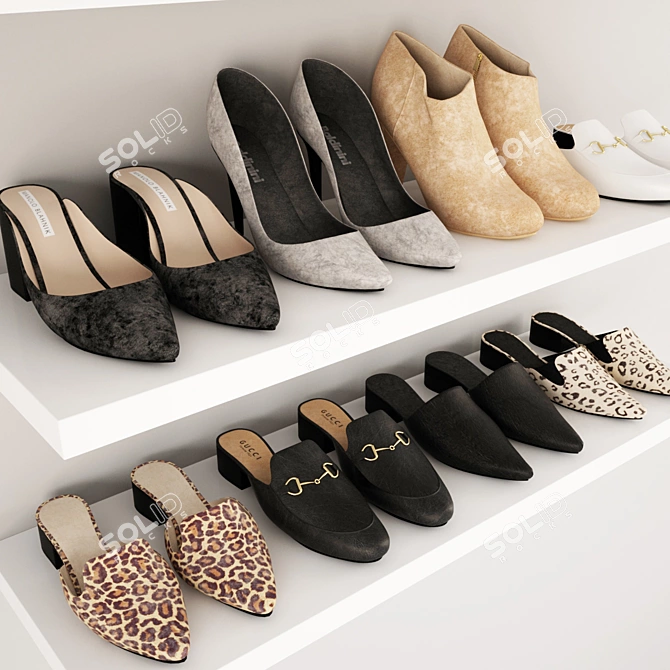 Sleek Womens Shoe Set 3D model image 2