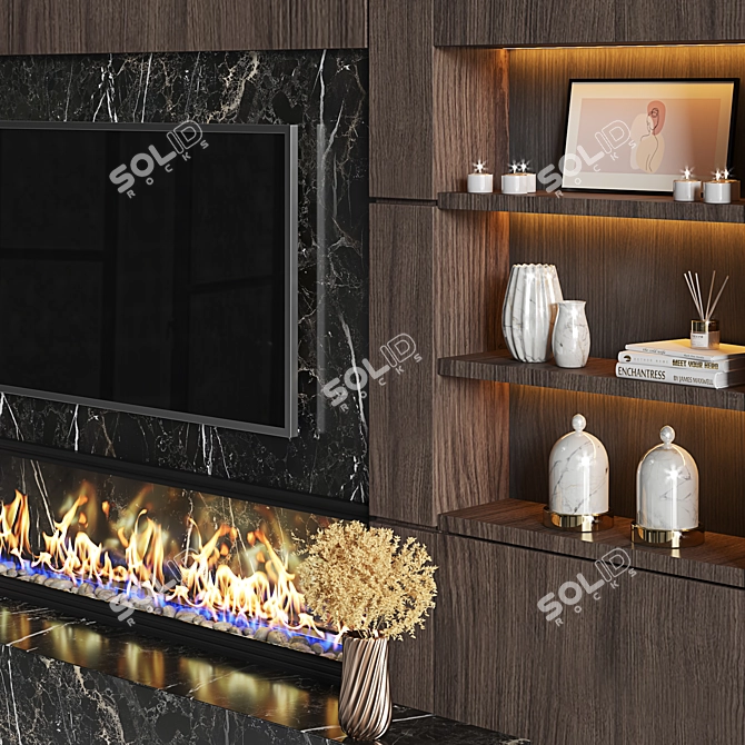 Sleek TV Wall 2015 3D model image 3