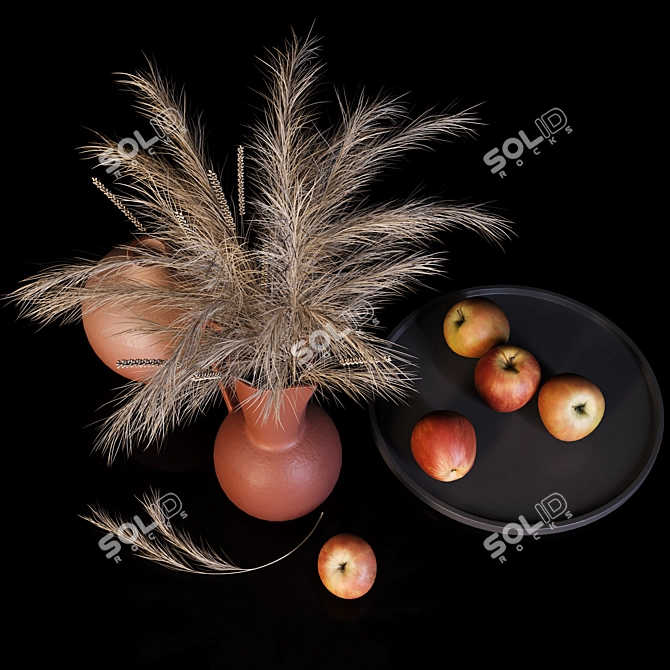 Autumn Art Decor Set: Matisse Poster, Apple Dish, Branch Pitcher & Vase 3D model image 2