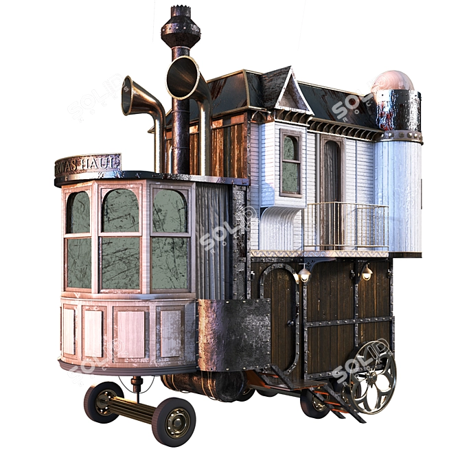 Victorian Steampunk Mobile Home 3D model image 2