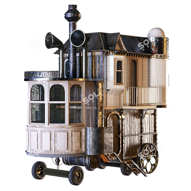 Victorian Steampunk Mobile Home 3D model image 5