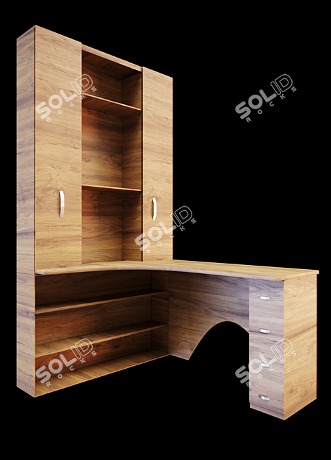 Sleek and Functional Office Table 3D model image 3