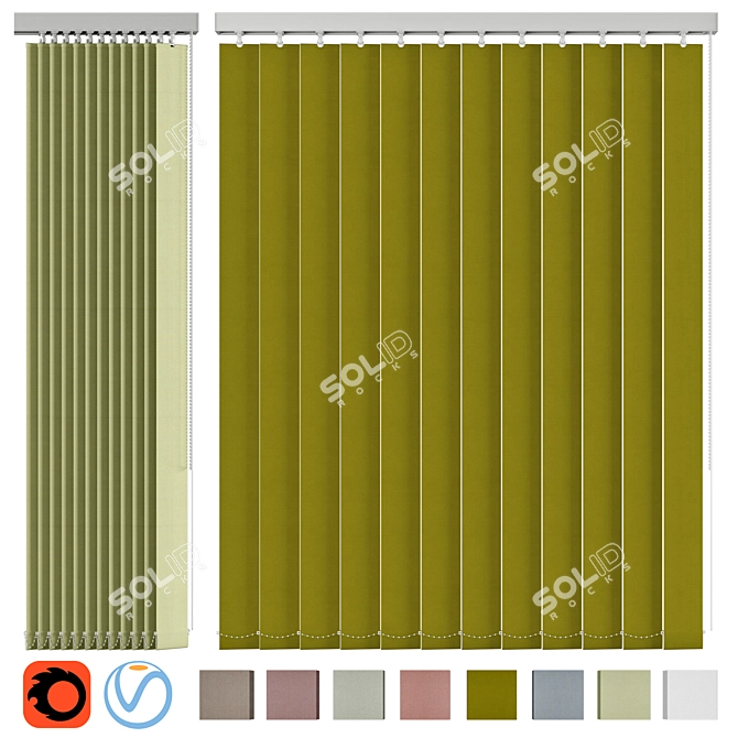 Valencia Vertical Blind - 8 Colors 3D model image 1