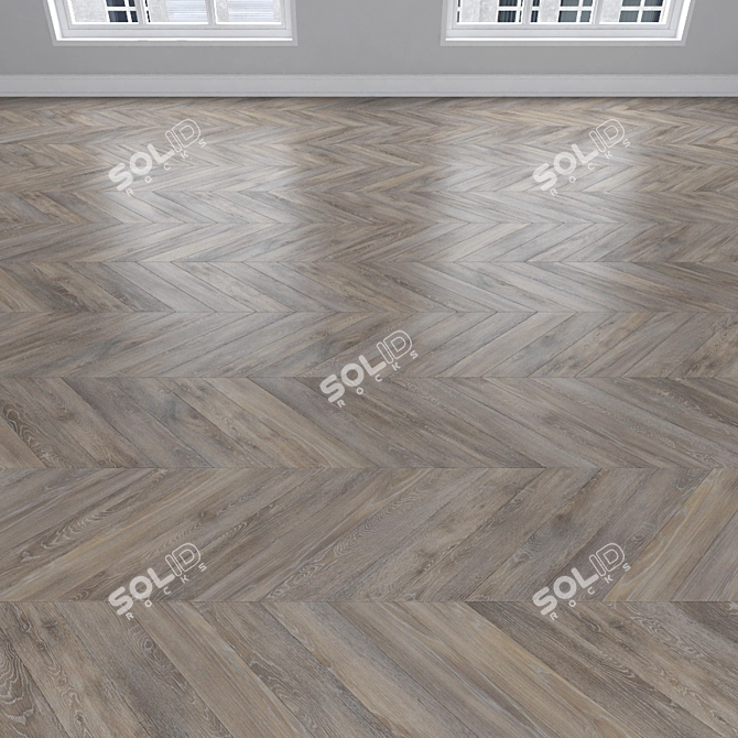 Parquet Oak: Herringbone, Linear, Chevron 3D model image 4