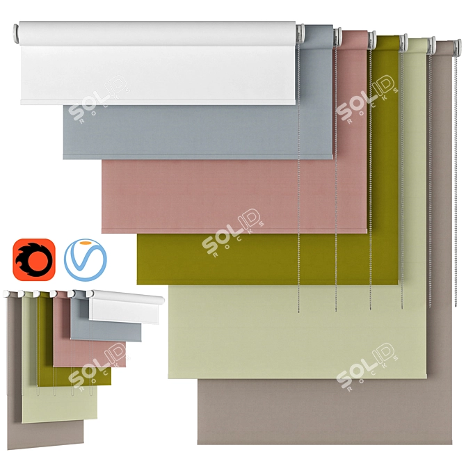 Customizable Roller Blind | Valencia 3D model image 1