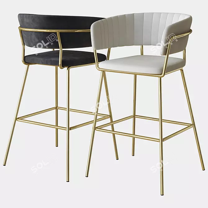 Sleek and Stylish Zuo Modern Bar Chair 3D model image 1