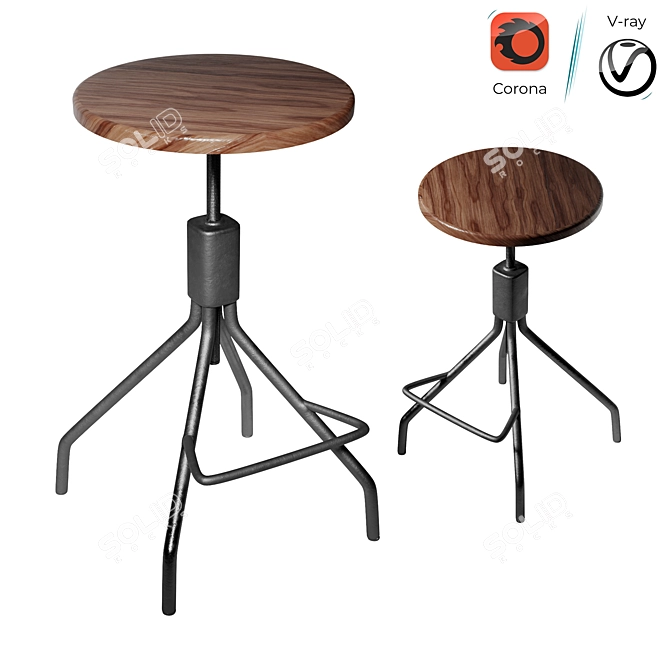 2016 Bar Chair: Stylish and Versatile 3D model image 1