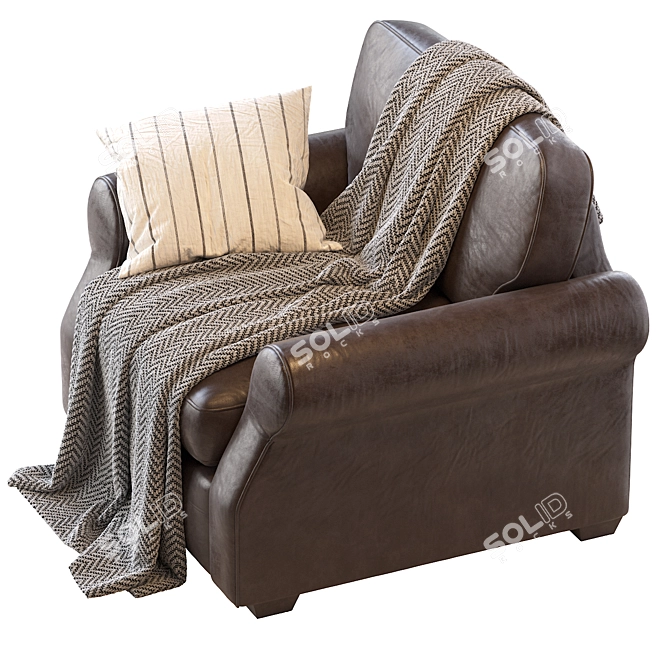 Fremont Upholstered Armchair 3D model image 3