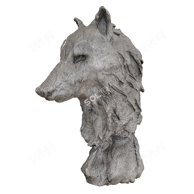 Wild Spirit Wolf Sculpture 3D model image 2