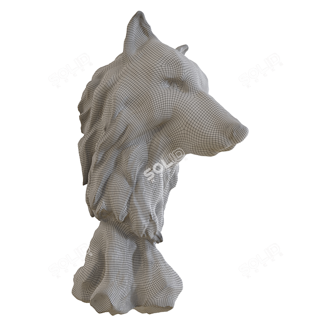 Wild Spirit Wolf Sculpture 3D model image 4